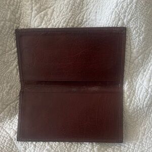 Leather Checkbook Cover - Brown